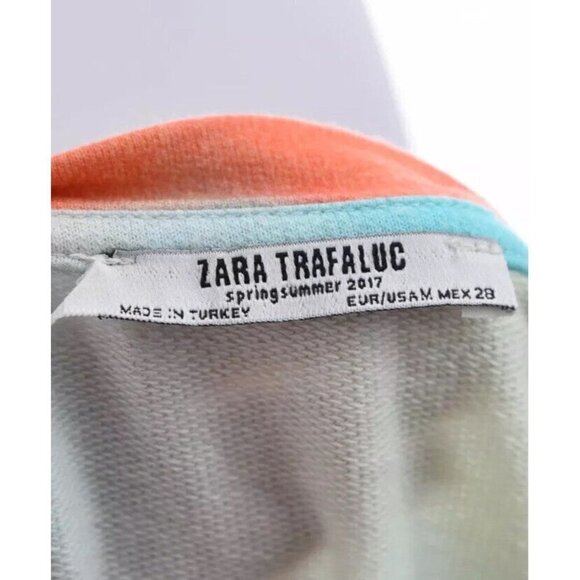 Zara Trafaluc Sz M Tie Dye Print Oversized Sweatshirt Shift Dress 80s Colorful - Picture 11 of 12